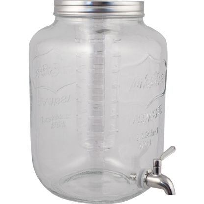 Glass Beverage Dispenser w/ Infuser & Stainless Spigot, 8L/2.1 Gal
