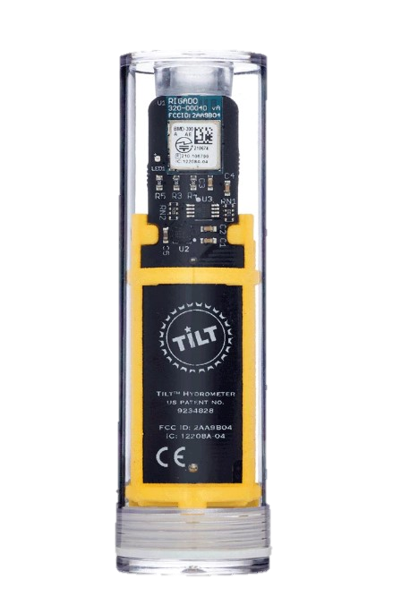 Tilt™ Hydrometer & Thermometer, Yellow