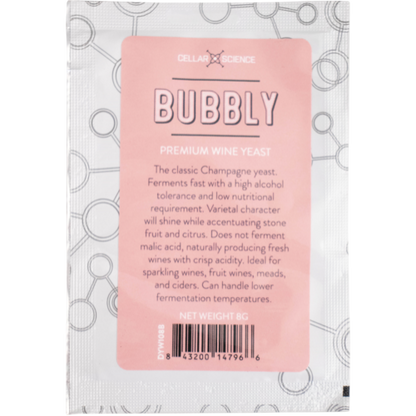 CellarScience® BUBBLY Dry Wine Yeast, 8g Satchet