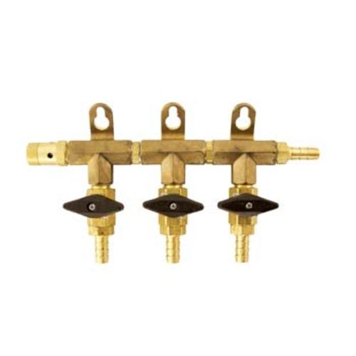 5/16" Brass CO2 Manifold, 3-Way / 5/16"