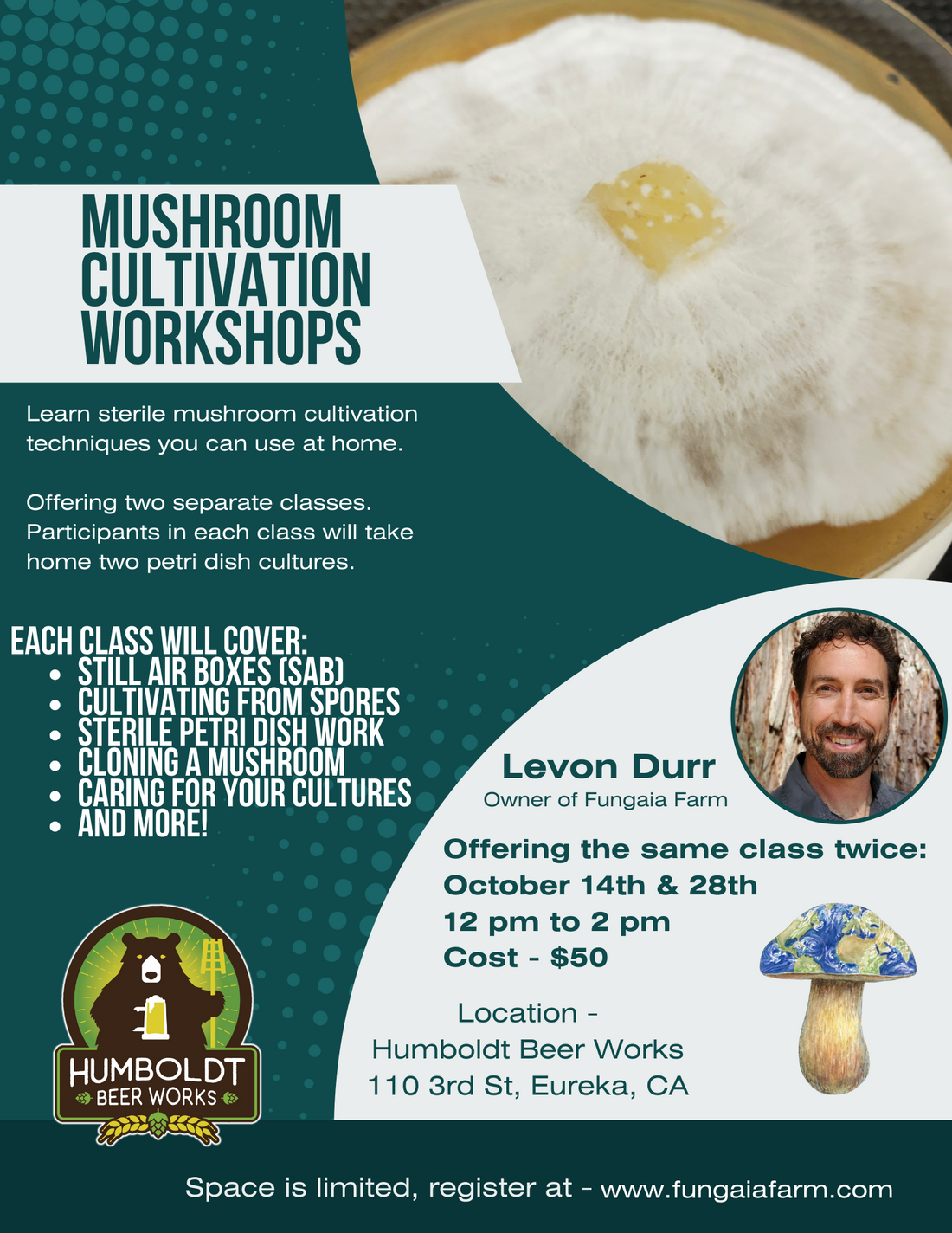 Mushroom Cultivation Classes with Fungaia Farms