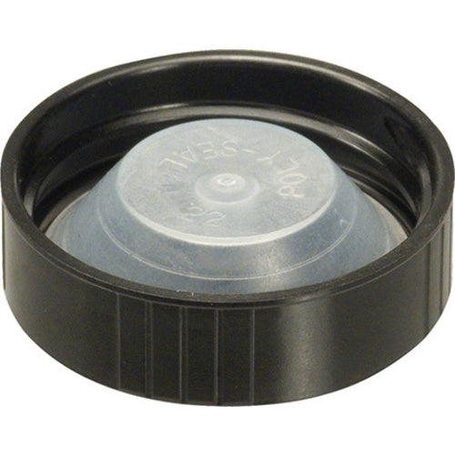 38mm Black Poly Growler Screw Cap, Bottom View