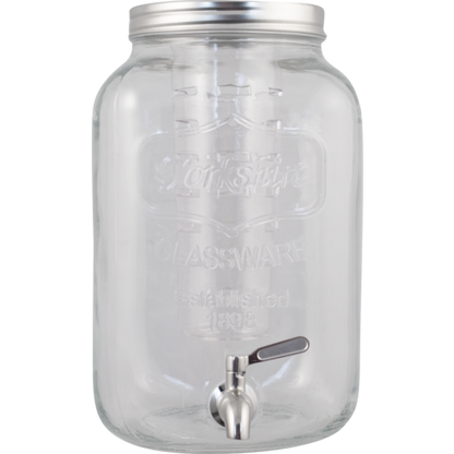 Glass Beverage Dispenser w/ Infuser & Stainless Spigot, 5L/1.3 Gal