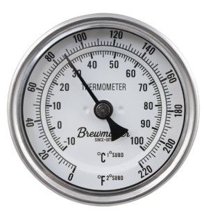 Threaded Kettle Thermometer with 3 inch Dial
