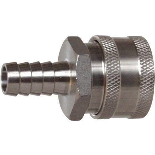 Stainless Steel Quick Disconnect, Female QD x 1/2" Barb