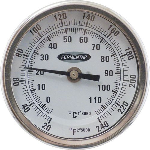 Threaded Kettle Thermometer with 3 inch Dial