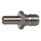 Stainless Steel Quick Disconnect, Male QD x 1/2" Barb