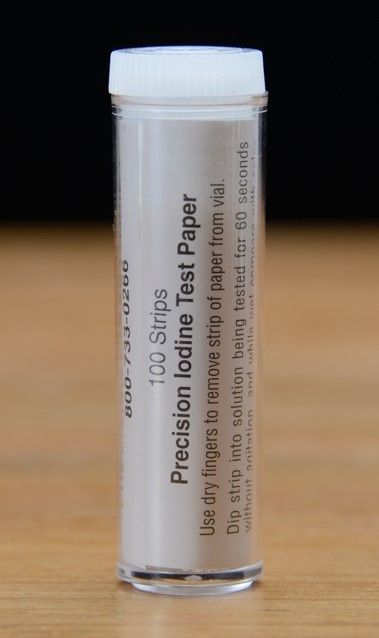 Vial of Iodine Test Papers