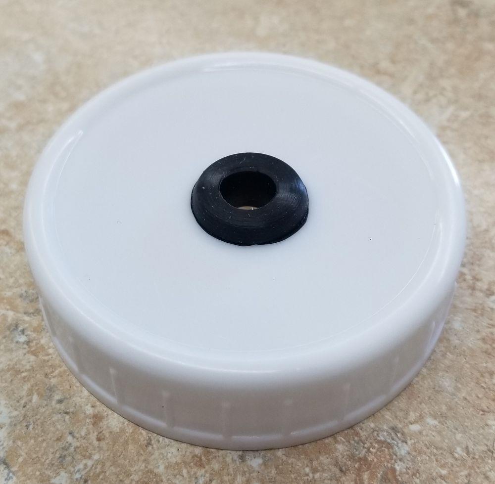 Plastic Mason Jar Lid w/ Seal & Airlock Grommet