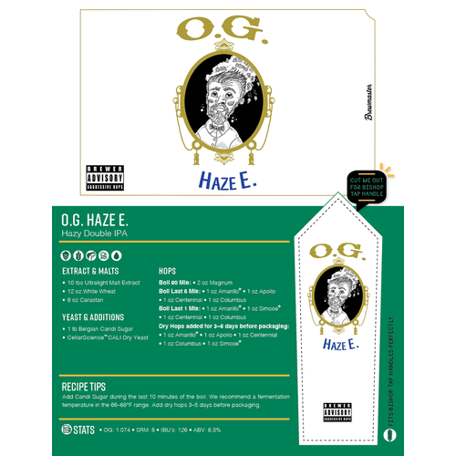 O.G. Haze E. Hazy Double IPA Ingredient List