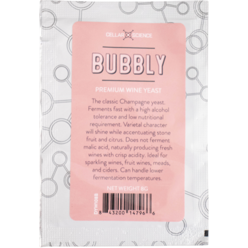 CellarScience® BUBBLY Dry Wine Yeast, 8g Satchet