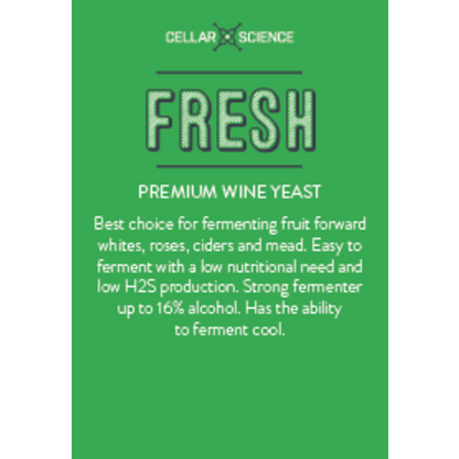 CellarScience® FRESH Dry Wine Yeast Information