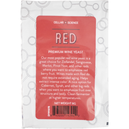 CellarScience® RED Dry Wine Yeast, 8g Satchet