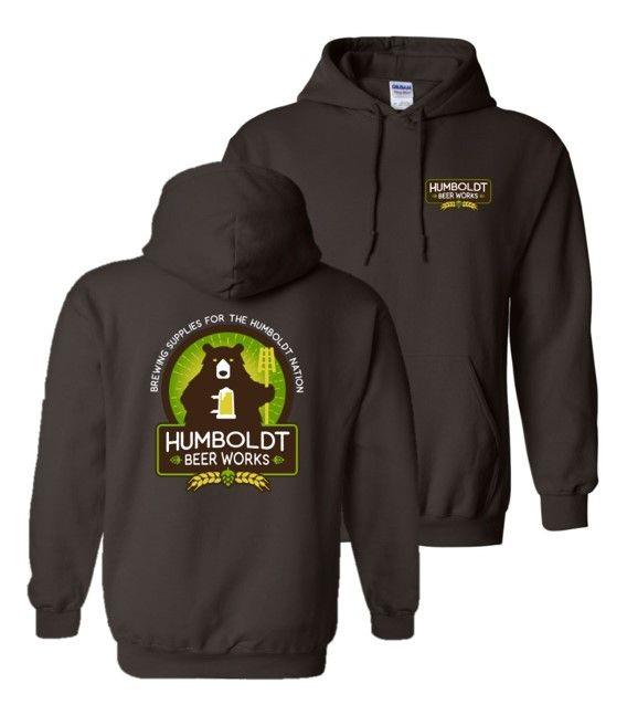 HBW Logo Pull-Over Hoodie, Brown, Front & Back